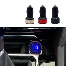 D21 자동차 시거잭 볼트게이지 2구소켓 충전기, 상품선택, 2구소켓 충전기블랙