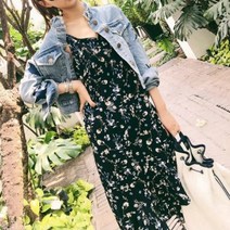 꽃무늬 나시 원피스 미들 기장 바캉스룩 데일리룩