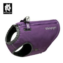 강아지패딩 강아지 오리털 패딩 강아지겨울옷 Truelove 방수 개 하네스 반사 작은 프렌치 불독, 19.Purple - XL 76-82cm Chest