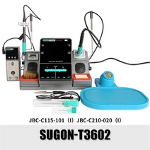 납땜기 인두기 SUGON-T3602 솔더링 스테이션 JC C115 C210 휴대폰더블 용접 PC SMD IC 수리 도구, 02 T3602_02 220V