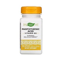 네이처스웨이 판토테닉 애시드 100캡슐 2팩 판토텐산 비타민B5, Unflavored, 100 Count (Pack of 2)