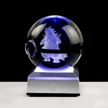 레이저 조각 크리스탈 볼 미니 애니메이션 피규어 모델 크리스마스 생일 선물 홈 데코 8cm264075, Cube S LED Base