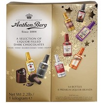Anthon Berg 주류로 채워진 다크 초콜릿 선물 상자 모음(64개 팩), 1개