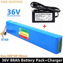 전기 자전거 배터리 2022 배터리 팩 10s4p 36 V 88AH 고전력 18650 W 전기 자전거 리튬 적합 포함 600, 없음