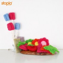 스토피아 두툼한 아크릴 수세미, 상세설명 참조, 딸기 아크릴 - 레드