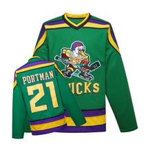 아이스하키복 아이스하키져지 HAN DUCK green ducks 자수 하키 저지 스트리트 셔츠 #66 BOMBAY #44 REED #3, 04 21 PORTMAN_01 S