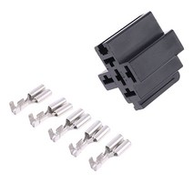 40A 5 핀 릴레이 커넥터 소켓 5 x 6.3mm 터미널 자동차 트럭 차량 릴레이 케이스 홀더, 검은색