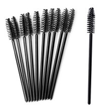 YFFSFDC 일회용 속눈썹 브러쉬 100 개 세트 아이브로우 브러쉬 눈썹 메이크업 브러쉬 중공로드 프로 업무용 속눈썹 스크류 브러쉬 메이크업 브러쉬 화장품 (블랙)