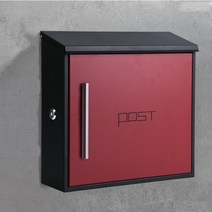 모던 전원주택 야외 벽걸이 우편함 대형 방수 북유럽 우체통, 레드블랙