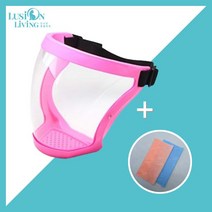 [루시온리빙] 김서림방지 안면고글 블랙 [고급형] (고급 안경닦이 증정), U. 투명렌즈 [핑크] 1개, 1개