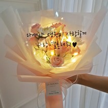 LED 레터링 꽃다발 비누꽃 졸업식 비대면 프로포즈 기념일 여자친구 선물 조화 장미 입학식 100일 축하 어버이날 집들이 웨딩 카네이션 빼빼로데이, 살구핑크, 레터링 선택안함, LED 조명 무드등 선택안함