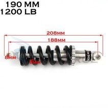 오토바이 리어 쇼바 100mm 125mm 150mm 180mm 190mm 200mm 리어 서스펜션 쇼크 47cc 49cc 슈퍼 미니모토 atv 전기 스쿠터 미니 포켓 바이크, 190mm(1200파운드)