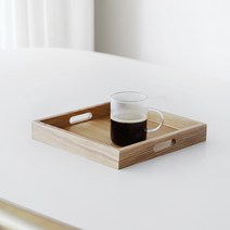 [사라반] 카페스타일의 내추럴 우드 손잡이 트레이 2종, 옵션1. 내추럴우드트레이[손잡이/중1p]