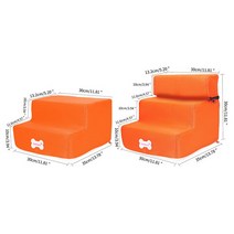 이케아 고양이 강아지 침대 방석 개 계단 23 레이어 개 집 애완 동물 소파 침대 계단 강아지 고양이 침대 개 계단 메쉬 접이식 분리형 애완 동물 등반 사다리 침대 231, 주황색, 3단(35x30x30cm)