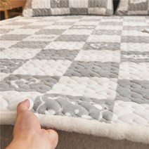 클래스 A 벨벳 토퍼 매트리스 쿠션 홈 프로텍션 매트 사계절 침대 담요 인테리어, F 바둑판 곰