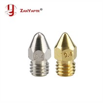 ZANYAPTR 10pcs Zortrax M200 노즐 0.3 / 0.4 0.5/0.6mm 황동/스테인레스 스틸 보어 3.5mm 나사산 M6 프린, 02 Brass 0.3