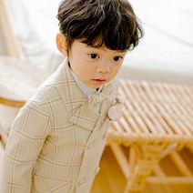 [혹스아이] 빅스타담비체크(베이지) 남아정장 돌잔치 베이비 아기정장 유아정장 아동예복