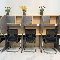 스터디카페책상 책상책장세트 고등학생책상 칸막이 독서실책상의자 자습실, 그레이 로그 투조인트테이블