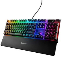 SteelSeries 에이펙스 프로 기계식 게임 키보드 조정 가능 작동 스위치 OLED 스마트 디스플레이 RGB 백라이트, Red – Linear Quiet, Keyboard