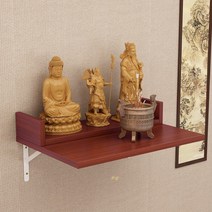 벽걸이 선반 불상 부처님 트레이 제단 벽 부착형 원목 나무 인테리어 미니 장식품 걸이, 유자나무]세분