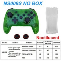 게임패드 스마트폰 닌텐도 스위치 프로 PC 태블릿용 무선 컨트롤러 블루투스 2.4G PS3 테슬라 쇼크 조이스, 01 1 PCS, 16 Noctilucent Green