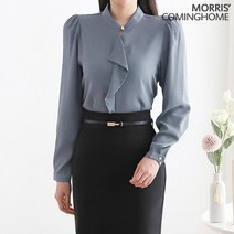 모리스커밍홈 진주 러플 셔링 블라우스 M2301BL008A