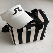 예쁜 스트라이프 보냉백 휴대용 골프 라운딩 보온보냉가방 피크닉가방 아이스박스 쿨러, 에펠라인백(삼각)