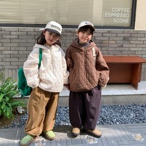 여아 남아 아동용 겨울 경량 아노락 점퍼 자켓 누빔 후드 집업