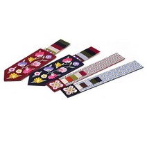 고급 문양자수 책갈피, 문양자수[청]