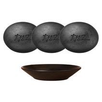 흑당고 비누 고체 세안팩 110g x3 + 도자기 받침대, 1세트