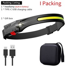 자전거타이어 유도 헤드 램프 cob led 헤드 램프 내장 배터리 손전등 usb 충전식 헤드 5 조명 모드 헤드 라이트, 나는 포장, 우리를