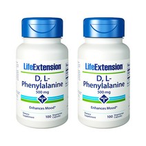 라이프익스텐션 D & L 페닐알라닌 500mg 베지테리안 캡슐, 100개입, 2개