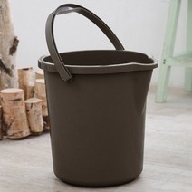 양동이 (15L) 다용도 바구니 눈금 용량 손잡이 바스켓 바케스 물통 버킷 욕실 베란다 청소, 브라운, 1개