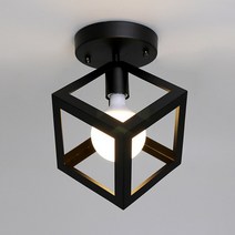 [빛나라닷컴] 큐브 LED 현관 직부 센서등, 블랙 (센서등) + LED 전구 8W (전구색) 포함