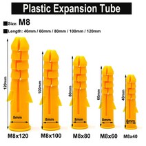 웨지앙카 동공 케미칼 세트 스트롱 드롭인 앙카 m8 벽 플라스틱 벽 앵커 볼트 벽, 10개 m8x120