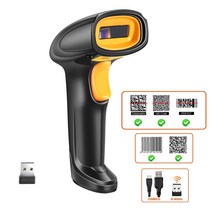 2 in 1 2.4G 무선 바코드 스캐너 소형 스캐닝 QR 바코드 리더, DL-W208