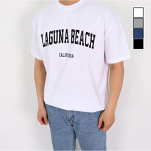 오버핏 라구나 발포 나염 자수 커플 반팔티