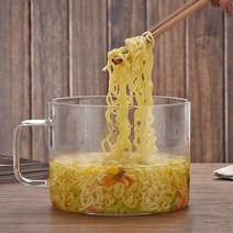알로하 내열 강화 대용량 투명 유리컵 머그 식기 그릇 라면 용기, 투명130H