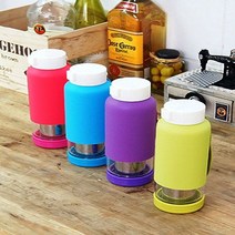 DIW02A09C 스텐거름망이 들어있는 메이슨 티보틀 티 물병 녹차 녹차보틀 pink/green/pupple, 도매프리 pupple