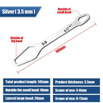 8-22mm 범용 Torx 렌치 보드 조정 가능한 더블 헤드 Torx 스패너 자체 조임 안경 렌치 나사 수리 핸드 툴, [02] 145mm 3.5mm White, 1개