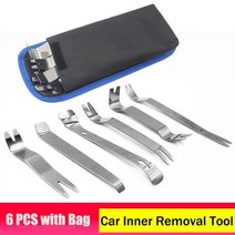차찌그러짐복원 랩토라이너 글루텐트 차찌그러짐 자동차 내부 제거 도구 6pcs 키트 auto car radio door clip panel trim dash 오디오 제거 설치, 파란색 가방