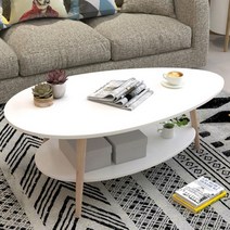 소파테이블 티테이블 심플 북유럽 거실 원형 철재, 화이트