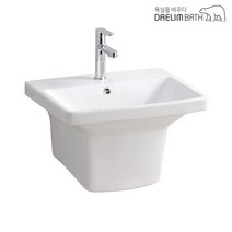 CL-353/CL353/세면대/일체형세면기/반다리세면기/대림바스/대림세면기/원홀/부속포함, 수동, P자트랩 (벽배수), 대림정품폽업/트랩