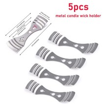 향초만들기100 개 코튼 캔들 심지 2.6/9/15/20cm 무연 왁스 코어 DIY 양초 만들기 사전 금속 나무 홀더 용, 06 metal holder-5pcs