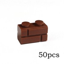 DIY 빌딩 블록 벽 1x2 도트 50/100PCS 교육 크리 이 티브 장난감 크기 호환 98283, 08 Coffee 50pcs