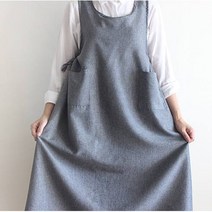 미공간 건빵 빅사이즈 원피스 앞치마 그레이 네이비