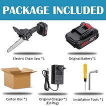 [해외]6 인치 1500W 88V 미니 가지 치기 톱 과일 나무 정원 용 이동식 전기 사슬 톱 리튬 배터리 한 손으로 트리밍, 협동사, EU 1배터리