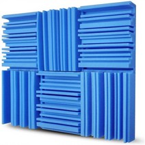 녹음부스 어쿠스틱 폼 패널 방음 단열 스튜디오 사운드 흡수 25x25x5cm 보컬 12 개, 06 Blue