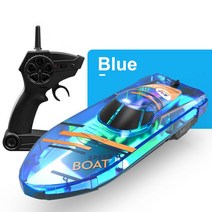 제트보트RC 보트 114 듀얼 패들 블레이드 방수 ABS 충돌 방지 리모컨 모터보트 장난감 선물 2.4G, 05 Blue Boat