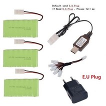 Rc 장난감 자동차 탱크 기차 로봇 보트 건용 Ni-MH 8.4v 1800mah 배터리 + 충전기 AA 충전식 팩 M 모델, 3Pcs with charger